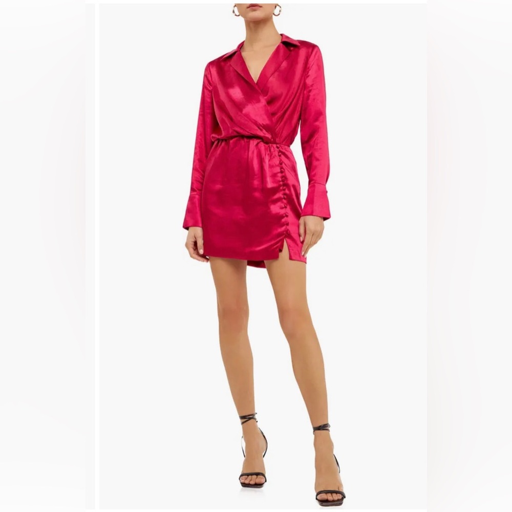 Satin Red Mini Dress